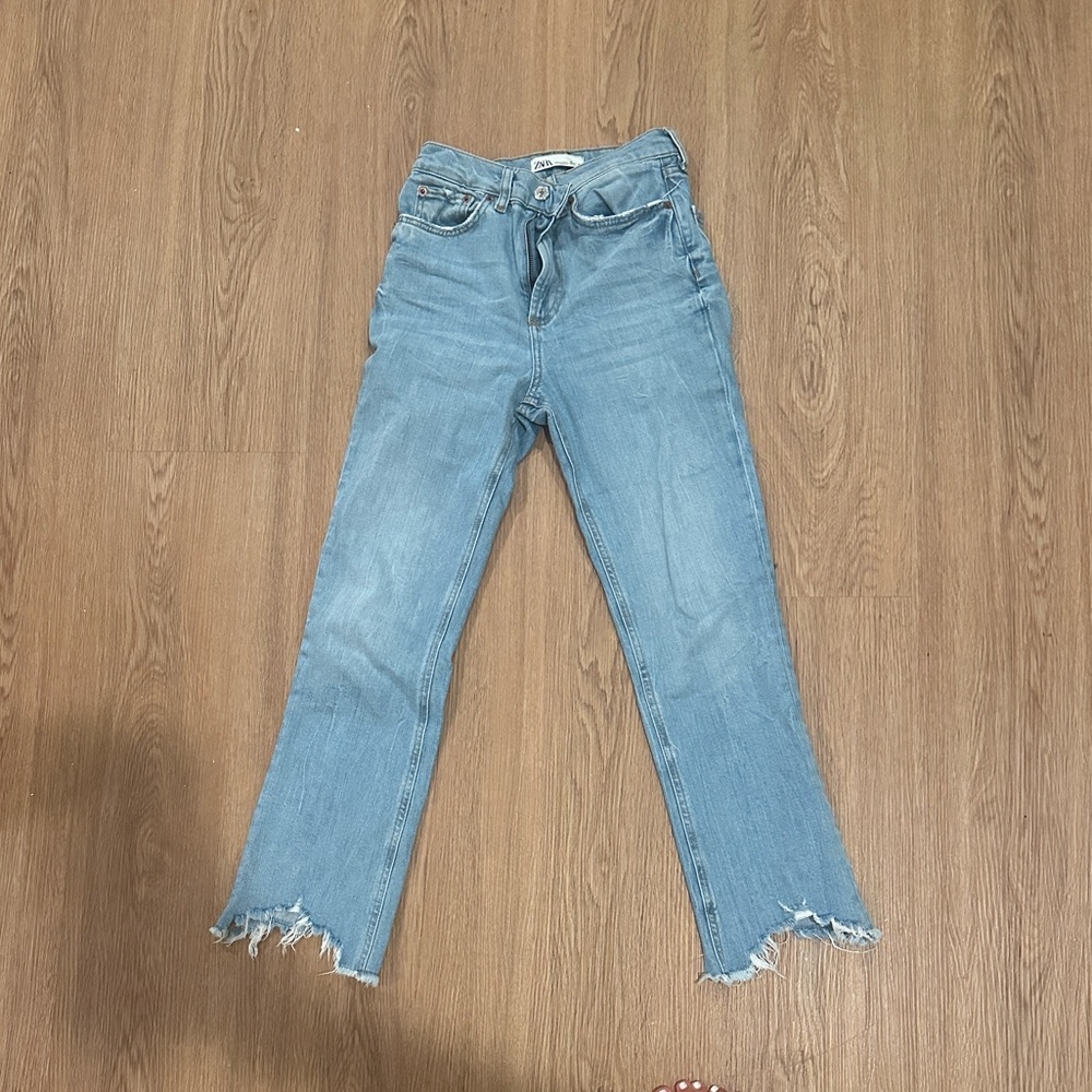 Zara Women's Light Blue Straight Leg Jeans